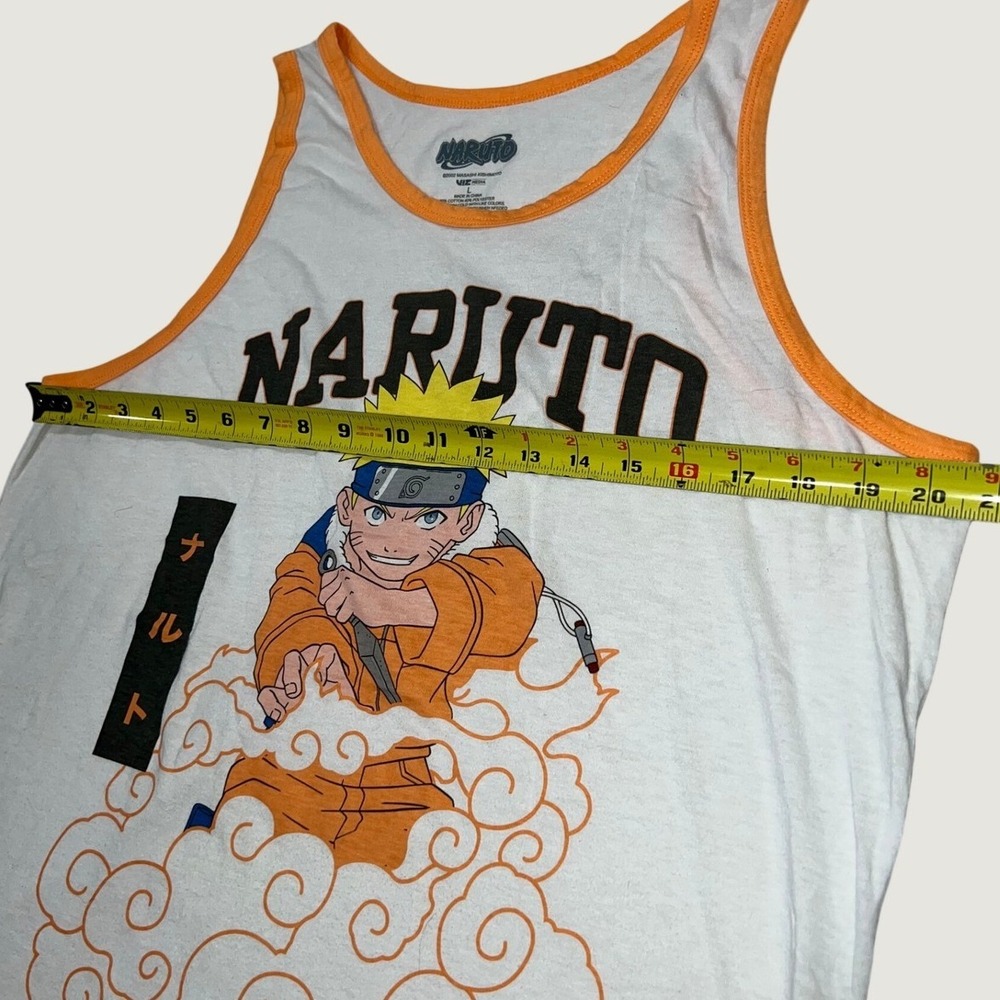 Naruto Shippuden Graphic Tank Top Mens Large White Orange Ringer Anime Viz Media - Picture 6 of 7